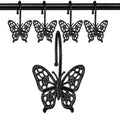 Butterfly Shower Curtain Hooks, Farmhouse Bathroom Decor, Rust-Resistant Zinc by WEWIVODA