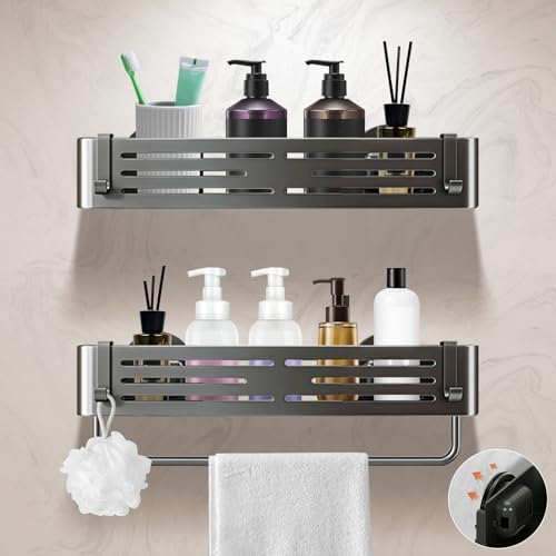 Lekesky Suction Cup Shower Caddy, No Drill Shower Shelves by LEKESKY