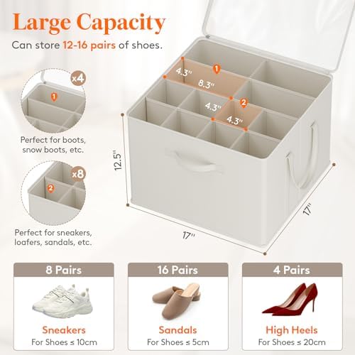 Lifewit Shoe Storage Organizer for Closet, Holder Box, 3 Pack - Image 2