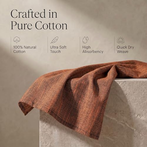 Urban Villa Kitchen Towels Cotton Dish Towels 20”x30” Blk/Orange - Image 4