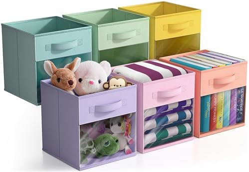 Sorbus Storage Bins with Clear Window, 6 Pack by Sorbus