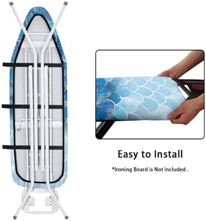 Blue Mermaid Ironing Board Cover and Pad 15x54 Inch - Image 4