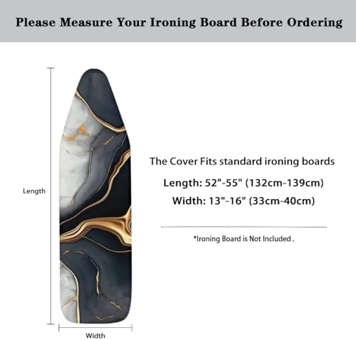 Black Gold Marble Ironing Board Cover Standard Size Iron Board Cover - Image 6