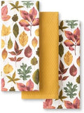Martha Stewart Autumn Harvest Falling Leaves Kitchen Towel 3-Pack Set, 100% by MarthaStewart
