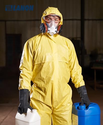LANON 2 Pair Rubber Chemical Resistant Gloves, Reusable Heavy-duty Safety Work - Image 7