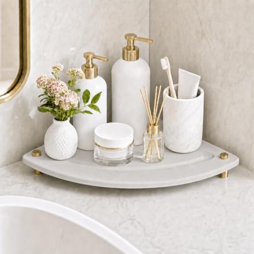 Corner Counter Shelf, Water Absorbing Stone Drying Tray Mat by Razborci