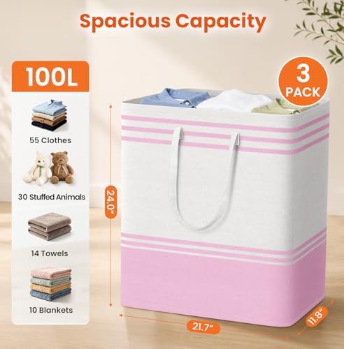 TranquilRelax 3-Pack Laundry Basket, Laundry Hamper - Image 2