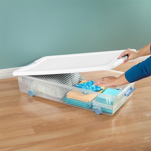 Sterilite 8-Pack Wheeled Latching Box, Plastic Under Bed Storage Bins - Image 6