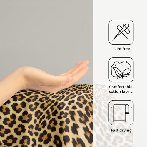 Leopard Print Kitchen Tea Dish Towels 2 Pack Soft Absorbent Funky Cheetah Hand - Image 6