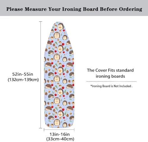 Cute Hedgehog Ironing Board Cover, Apple Pinecone Pattern Polyester Elasticated - Image 5