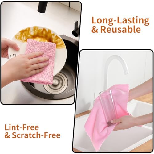 80 Pack Microfiber Cleaning Cloth Roll, Lint Free Rags & Tear Away Reusable - Image 5