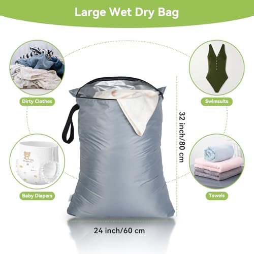 OTraki 2Pcs Exlarge Wet Bag 24x32 inch Reusable Waterproof Wet Dry Bag - Image 6