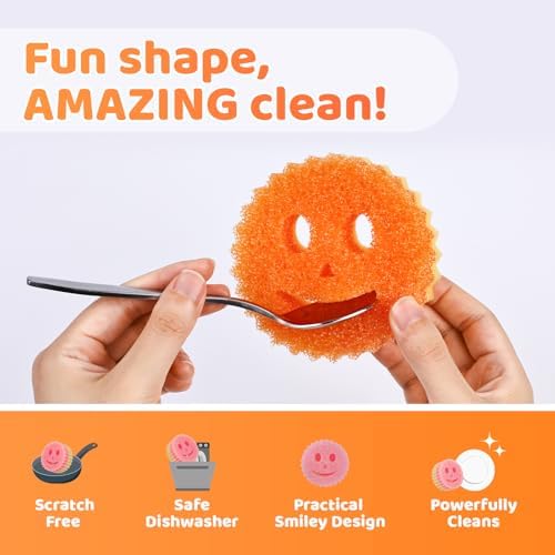 Treeroot 12 Pack Colorful Smile Scrub Sponges, Temperature Controlled - Image 2