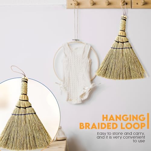 Handmade Whisk Broom, 12-Inch Stiff Sorghum, Bamboo Handle - Image 4