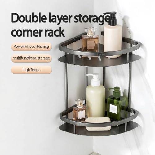 Corner Shower Caddy, 201 Stainless Steel Bathroom Shelf Organizer, Wall Mounted - Image 5