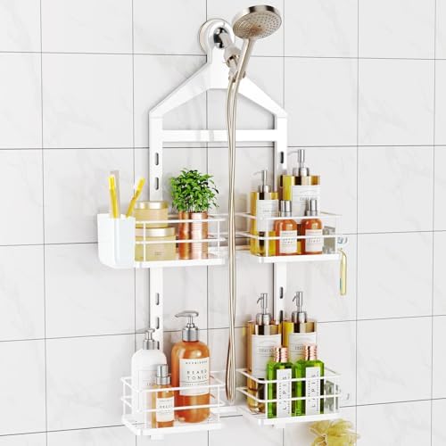 ODesign 2 Tier Shower Caddy for Handheld Shower Heads Anti-Swing White by ODesign