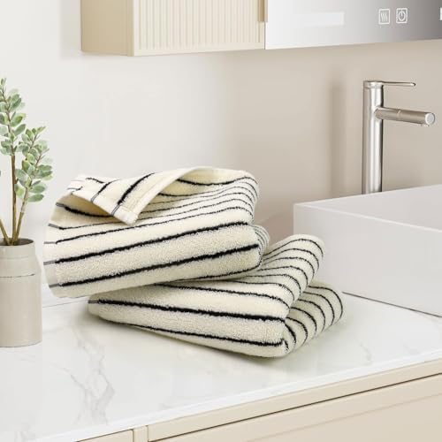 Black and White Striped Hand Towels - Image 4