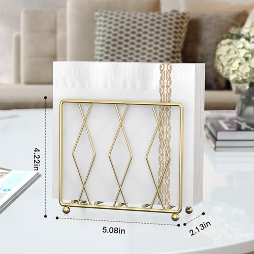 Gold Metal Napkin Holder for Table - Image 3