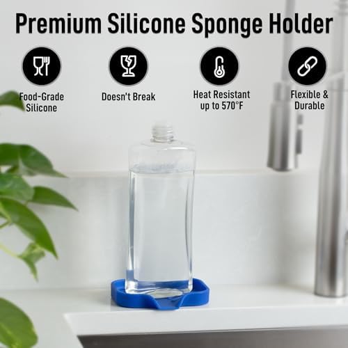 Zulay Kitchen Small Silicone Sponge Holder – Space-Saving Sink Organizer Tray - Image 5