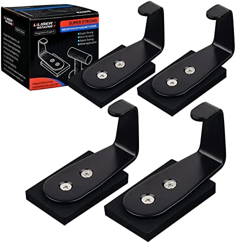ULIBERMAGNET 4 Pack Magnetic Hooks, Strong Magnetic Coat Hooks, Heavy Duty by ULIBERMAGNET