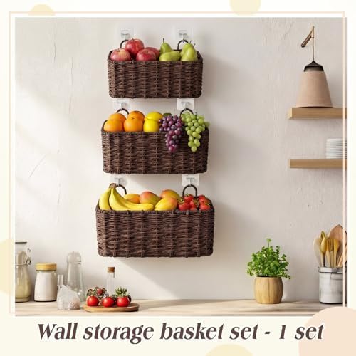 3 Pcs Wall Hanging Baskets, Paper Cord - Image 4
