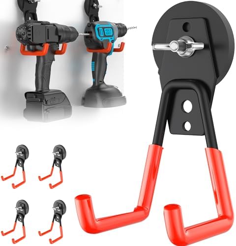 4 Pcs Large Strong Magnetic Hooks Heavy Duty Garage Big Magnet Hooks Extra by AIYOTAR