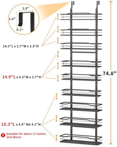 Moforoco 9-Tier Over The Door Pantry Organizer, Pantry Organization and Storage - Image 2