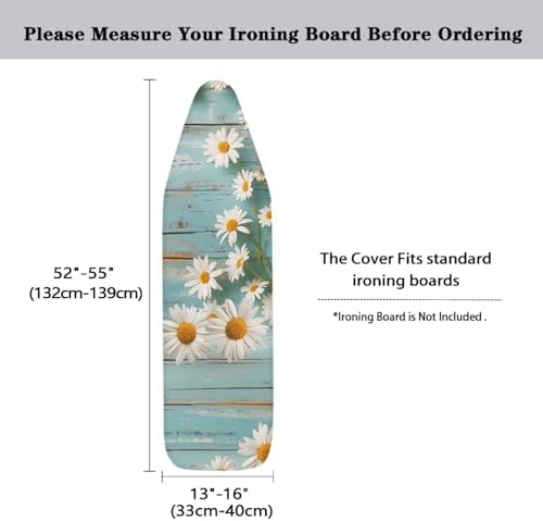Daisy Ironing Board Covers 15x54 Inch 3D Wood Print Ironing Board Pad - Image 5