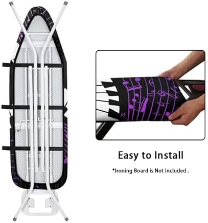 GLENLCWE White Purple Music Piano Ironing Board Cover Standard Sizes 15x54 Inch - Image 4