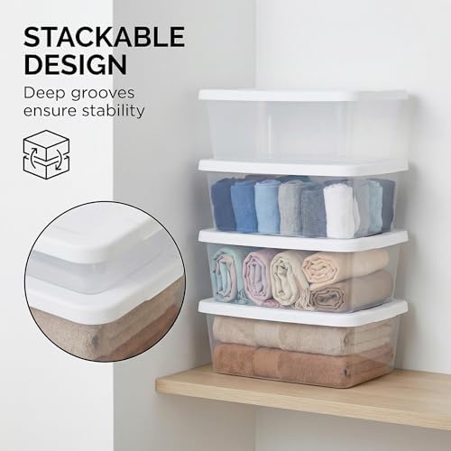 20-Pack 6 Quart Storage Boxes – Clear Plastic Storage Bin - Image 2