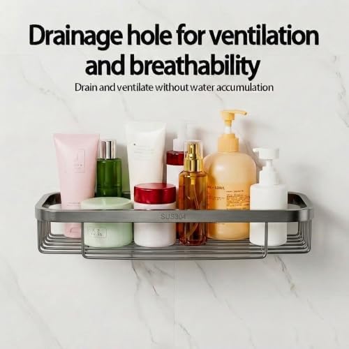 Corner Shower Caddy, 201 Stainless Steel Bathroom Shelf Organizer, Wall Mounted - Image 4