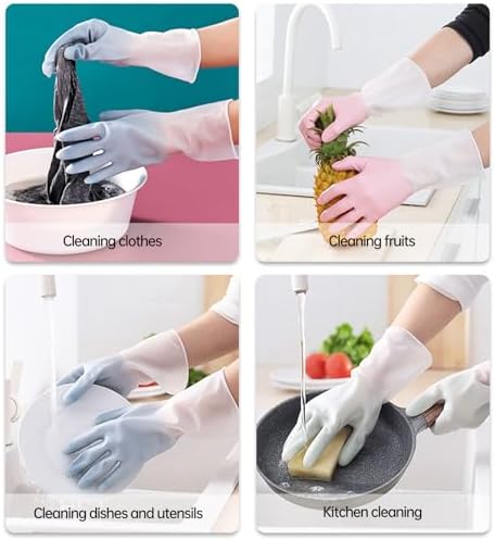 Dish Gloves for Women, Rubber Gloves for Cleaning Bathroom - Image 4