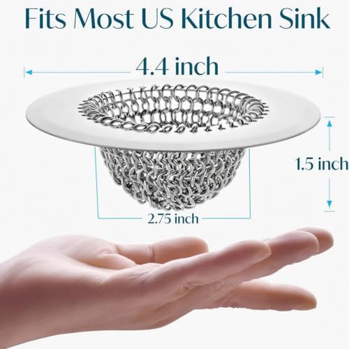 2 Pack Chainlink Kitchen Sink Drain Strainer 4.4 Inch - Image 4