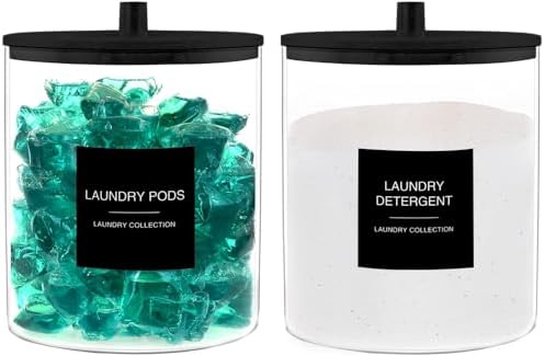 TIPGO Glass Jars for Laundry Room Organization, Laundry Pods Container by TIPGO