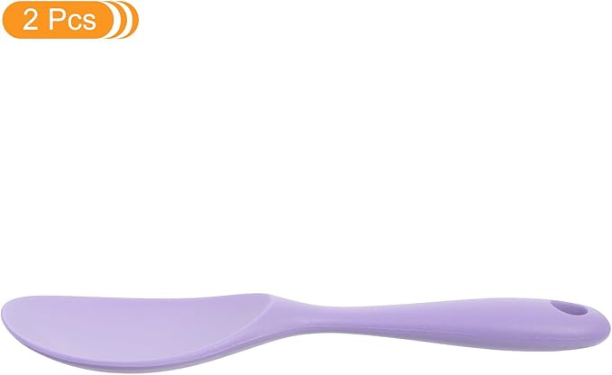 uxcell 2 Pack Rice Paddle, Silicone Rice Spoon Non Stick Rice Spatula Heat Resistant Rice Cooker Spoon, Purple