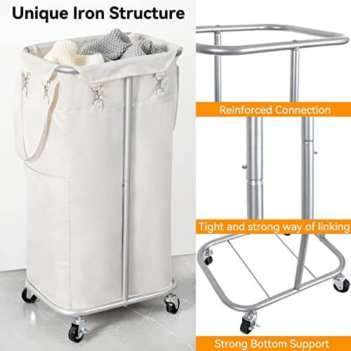 WOWLIVE 100L Rolling Laundry Basket - Image 6