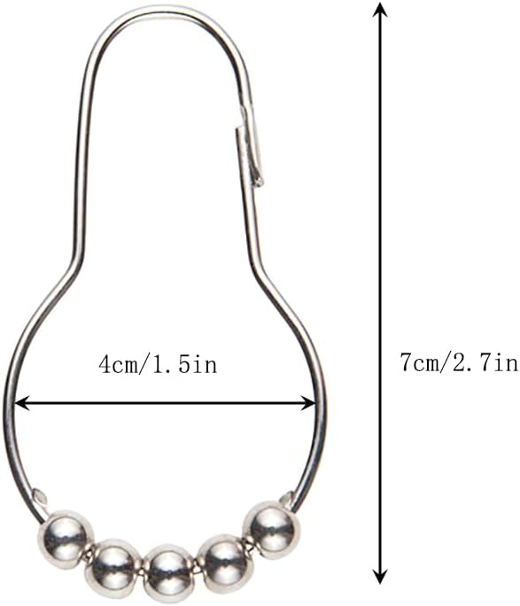 Shower Curtain Hooks, Decorative Rust Proof Stainless Steel Shower Curtain Hooks - Image 2