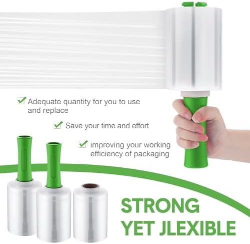 Jutom 8 Pcs Mini Stretch Film Industrial Shrink Wrap Roll Plastic Film - Image 5