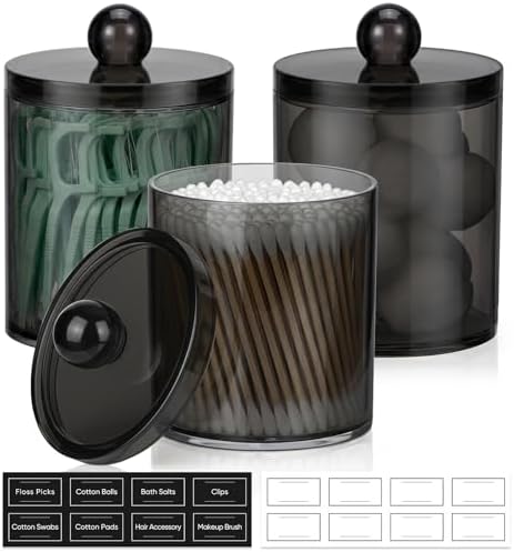 3 Pack Acrylic Qtip Holder Dispenser by AOZITA