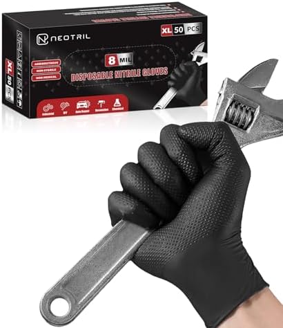 NEOTRIL 8 Mil Heavy Duty Disposable Nitrile Gloves by NEOTRIL