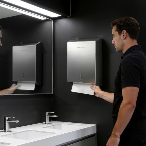 Gorlary Paper Towel Dispenser Wall Mount, Keyless Magnetic Closure - Image 7