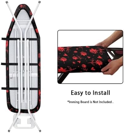 Red Rose Ironing Board Cover, Love Heart Flower Applicable Standard Size Iron - Image 4