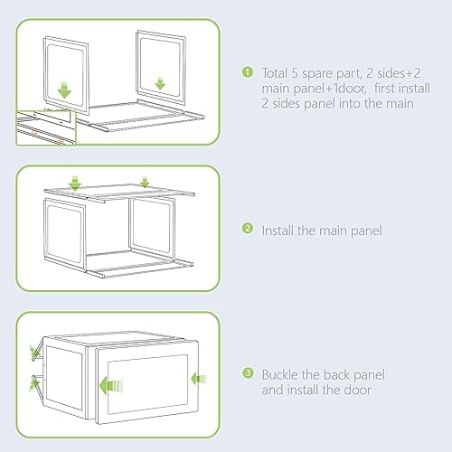8 Pack XL Shoe Storage Box Organizer, Drop Side Large Shoe Boxes Clear Plastic - Image 6