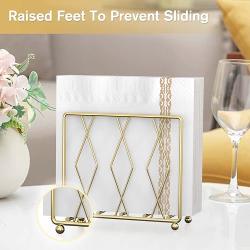 Gold Metal Napkin Holder for Table - Image 2