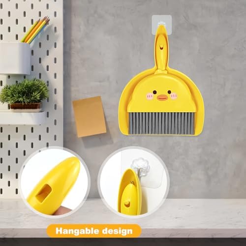 1Pc Small Dust Pan and Brush Set, Cute Yellow Mini Broom and Dustpan Set - Image 7