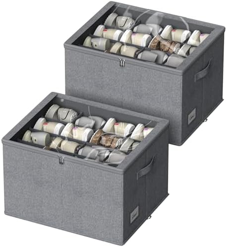 Shoe Organizer for Closet, 2 Pack Foldable Shoe Storage Box by DYWMM