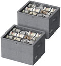 Shoe Organizer for Closet, 2 Pack Foldable Shoe Storage Box by DYWMM