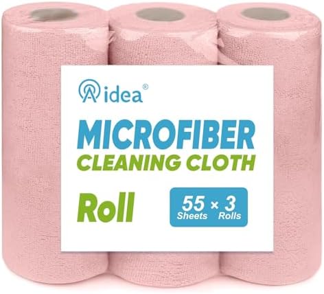 AIDEA Microfiber Cleaning Cloth 165 Sheets 3 Roll by AIDEAHOME