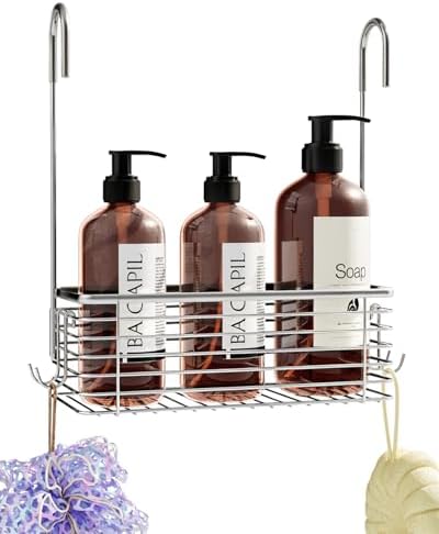 Over Door Shower Caddy, Stainless Steel Bathroom Organizer by Unknown