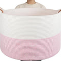 OIAHOMY 115L Extra Large Blanket Basket Living Room Laundry Basket Pink by MasterofSpaceOptimization